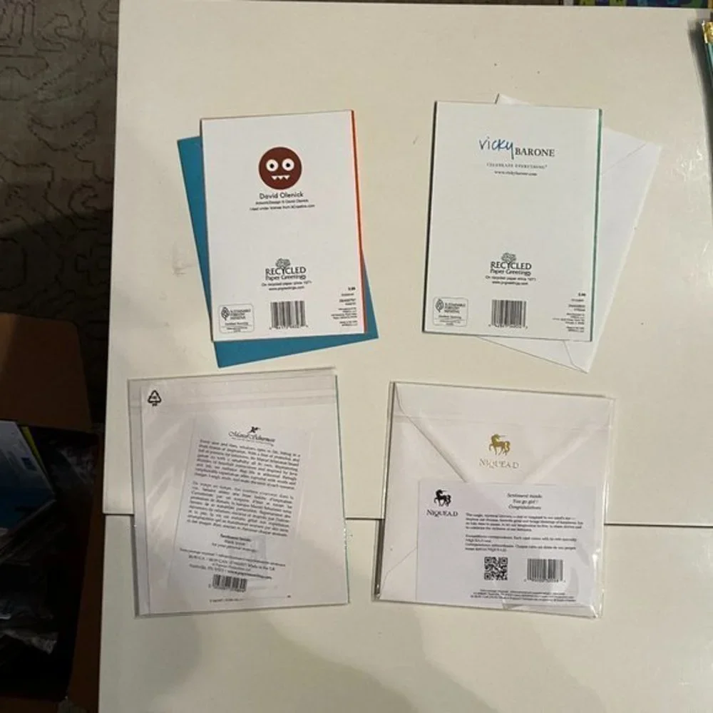 I'm Sorry /‎ New Job / Blank Greeting Card (Lot of 4 Cards) (new)